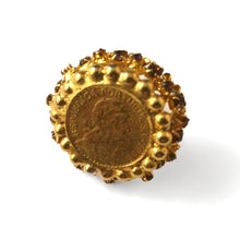 Load image into Gallery viewer, Signed David Mandel for &quot;The Show Must Go On&quot; Gold Coin Ring