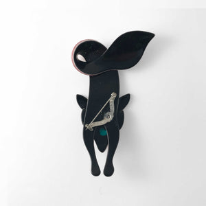 Lea Stein Famous Renard The Fox Brooch - Pink & Black