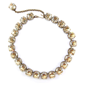 Harlequin Market Large Austrian Crystal Accent Necklace - Golden Shadow