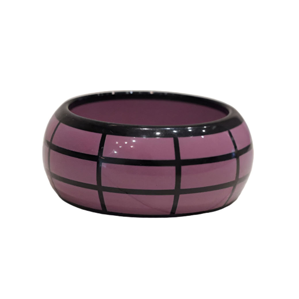 Vintage Rafia & Bossa Bangle - Purple & Black