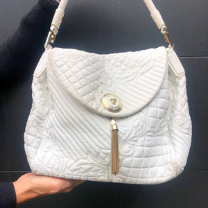 Vintage Versace Limited Edition White Quilted Shoulder Bag