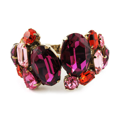 Harlequin Market Large Austrian Crystal Clamper Cuff