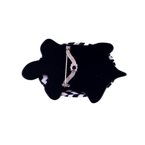 Lea Stein 'Tortue' Tortoise Brooch Pin - Black & White