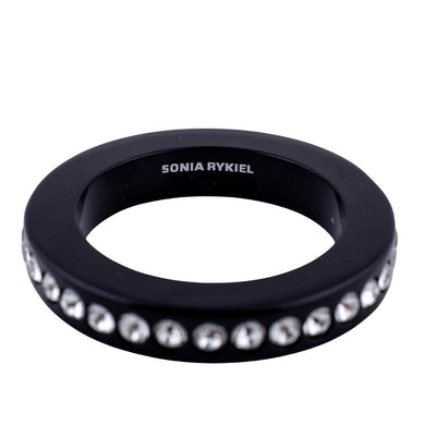 Vintage Signed Sonia Rykiel Black & Crystal Detail Bangle c.1990s