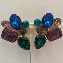 Load image into Gallery viewer, Harlequin Market Multi- Coloured Cluster Earring (Clip-On)
