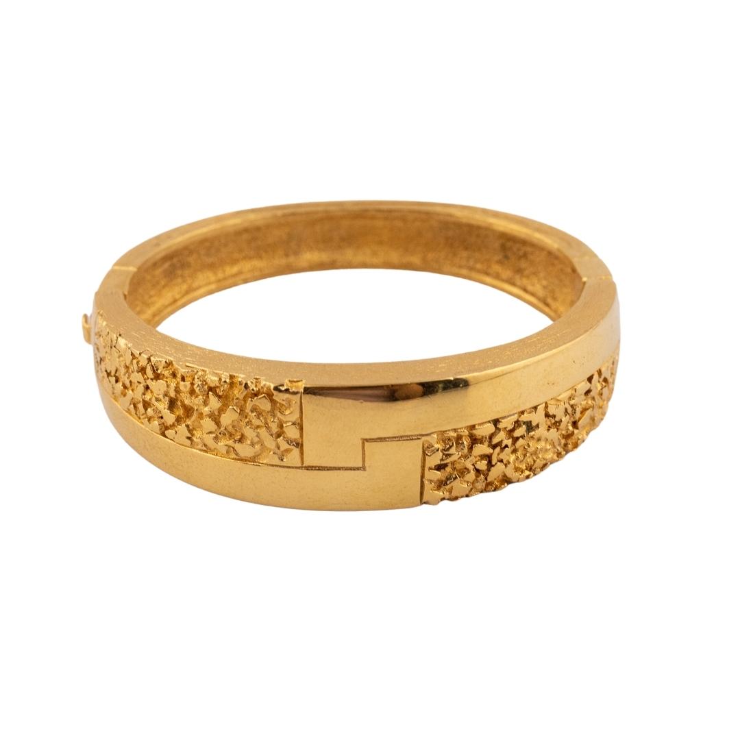 Vintage Signed Givenchy Gold Bangle with Intricate Detailing c.1970s