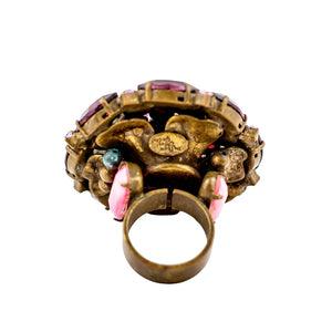Signed David Mandel for "The Show Must Go On" Pink Crystal Ring
