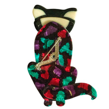 Load image into Gallery viewer, Signed Lea Stein Sacha Cat Brooch - Black &amp; Creme