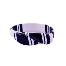 Load image into Gallery viewer, Signed Lea Stein Snake Bangle - Black &amp; White
