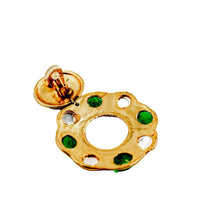 Load image into Gallery viewer, Vintage Gold Earrings with Purple &amp; Green Glass Stones - (Clip-On)