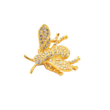 Load image into Gallery viewer, Signed Kenneth J Lane &quot;KJL&quot; Gold &amp; Crystal Bee Brooch