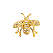 Load image into Gallery viewer, Signed Kenneth J Lane &quot;KJL&quot; Gold &amp; Crystal Bee Brooch