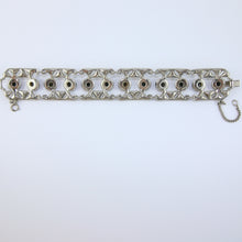 Load image into Gallery viewer, Vintage Silver Tone &amp; Crystal Bracelet