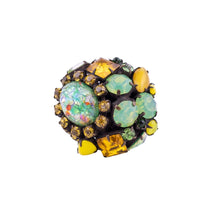 Load image into Gallery viewer, Signed David Mandel for &quot;The Show Must Go On&quot; Green Crystal Ring