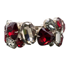 Load image into Gallery viewer, Harlequin Market Large Austrian Crystal Clamper Cuff - Red