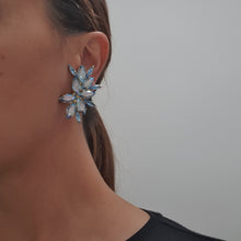 Load image into Gallery viewer, Harlequin Market Icy Blue Crystal Earrings-(Clip-On Earrings)