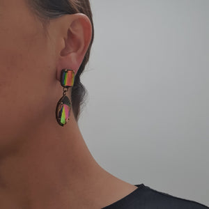 Harlequin Market Multi-Coloured Drop Earrings (Pierced)