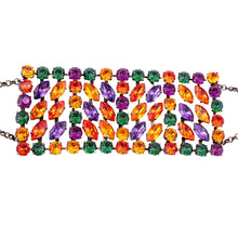 Load image into Gallery viewer, Harlequin Market Multi Strand Crystal Choker Necklace - Multi Colour