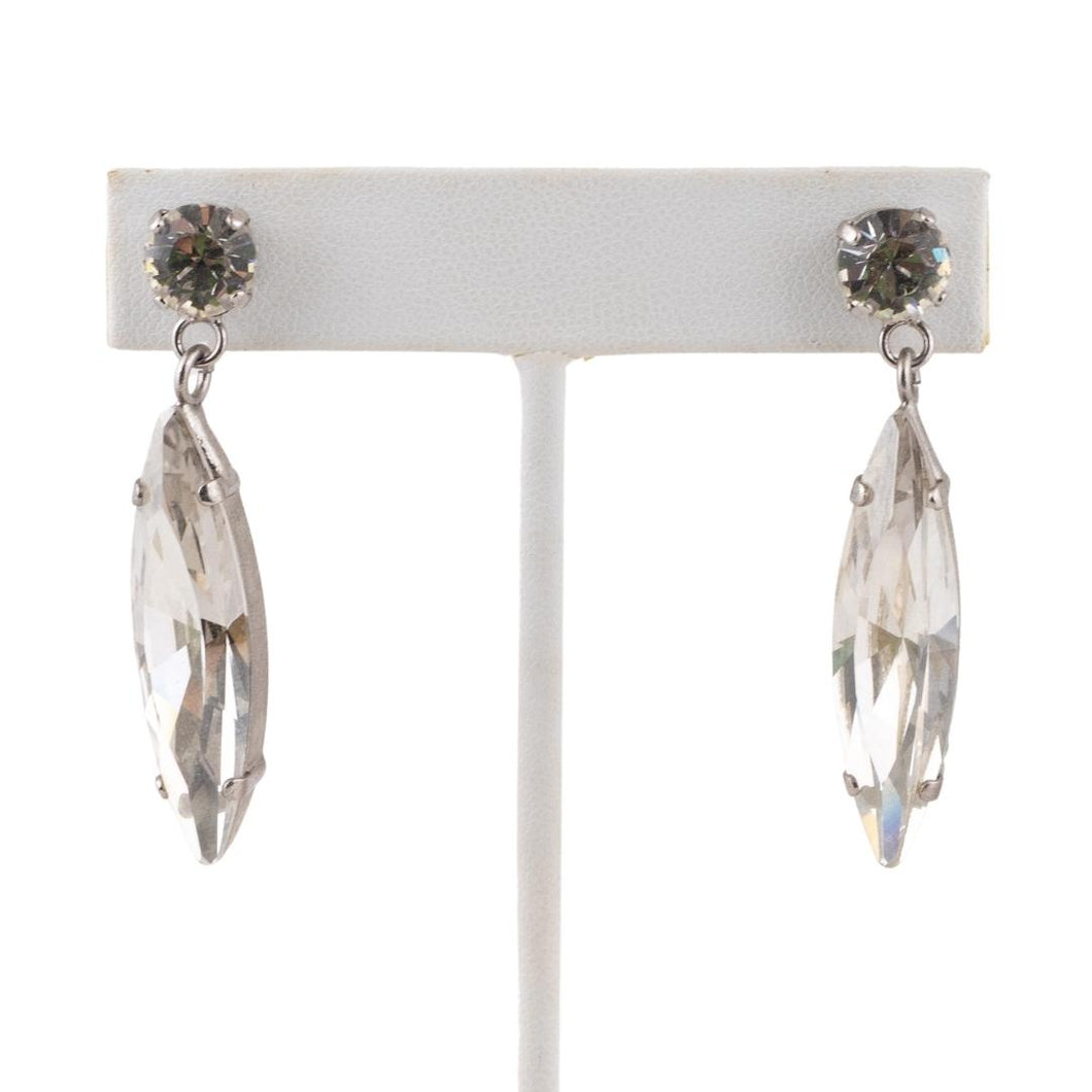 Harlequin Market Clear Austrian Crystal Drop Earrings (Pierced)