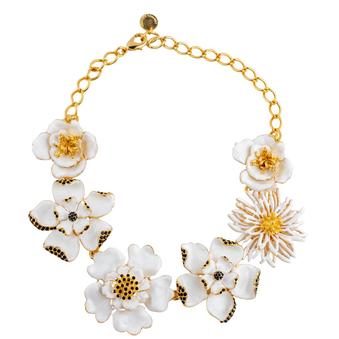 Gorgeous Mother of Pearl and Fresh Water Pearl Flower Statement Neckla –  JTYDS