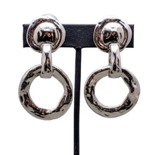 Load image into Gallery viewer, Signed YSL Hammered Hoop Statement Earrings (Clip-On)