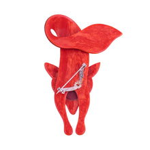 Load image into Gallery viewer, Lea Stein Famous Renard Fox Brooch Pin - Ruby Red