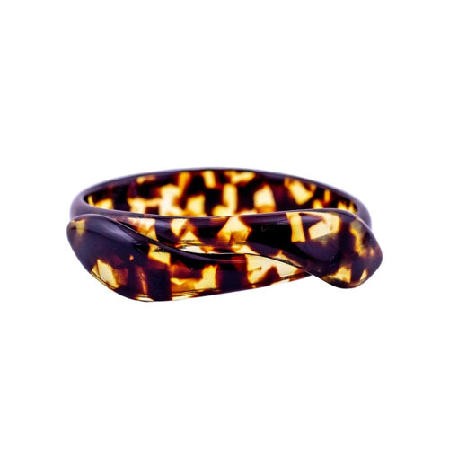 Signed Lea Stein Snake Bangle - Yellow & Black