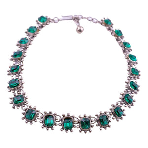 Intricate Vintage Emerald Green Crystal Necklace