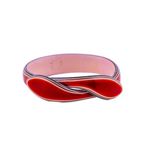 Load image into Gallery viewer, Signed Lea Stein Snake Bangle - Red &amp; Black