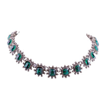 Load image into Gallery viewer, Intricate Vintage Emerald Green Crystal Necklace