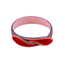 Load image into Gallery viewer, Signed Lea Stein Snake Bangle - Red &amp; Black
