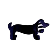 Load image into Gallery viewer, Lea Stein Signed Sausage Dog Dachshund Brooch Pin -  Black &amp; White