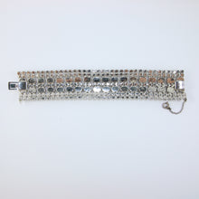 Load image into Gallery viewer, Vintage Silver Tone &amp; Clear Crystal Bracelet