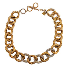 Load image into Gallery viewer, Signed &#39;Aerin Erickson Beamon&#39; New York Chunky Gold &amp; Crystal Rope Necklace