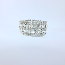 Load image into Gallery viewer, Vintage Silver Tone &amp; Clear Crystal Bracelet
