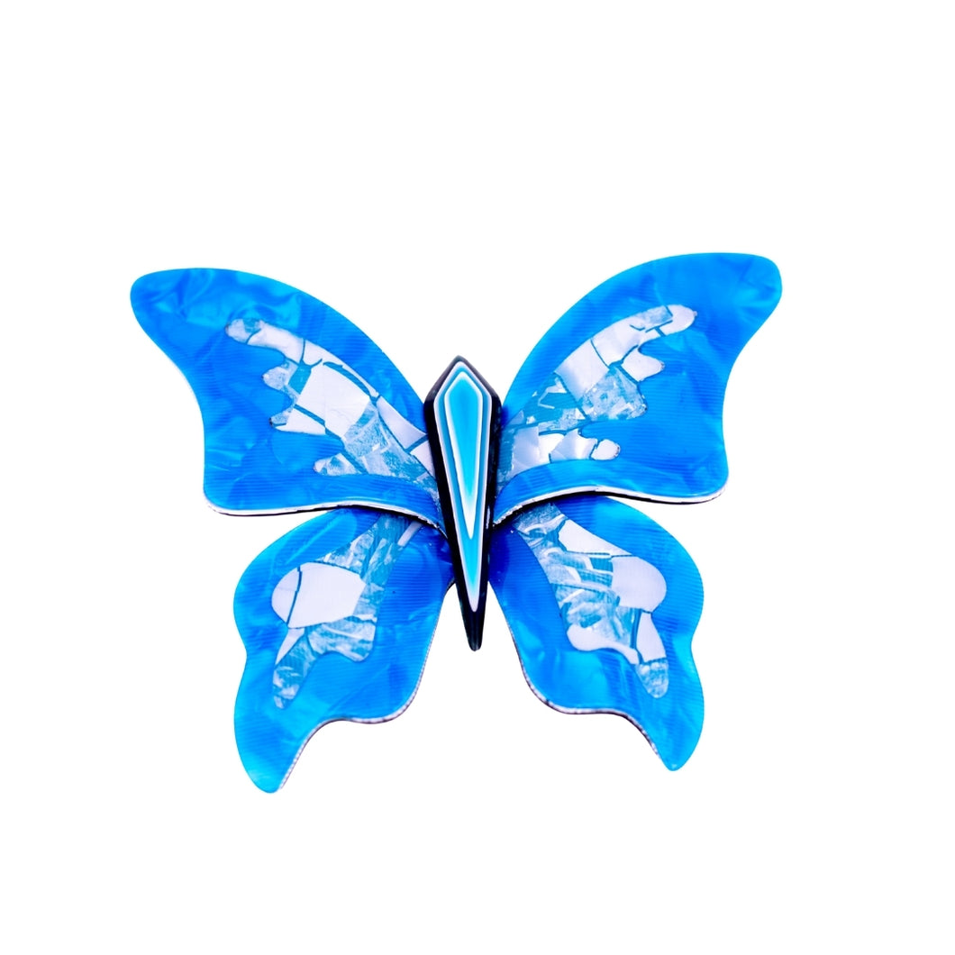 Lea Stein Elfe The Butterfly Brooch Pin - Blue