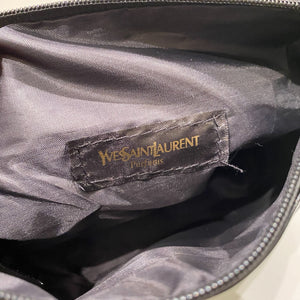 Yves Saint Laurent Black Patent Fabric Pouchette