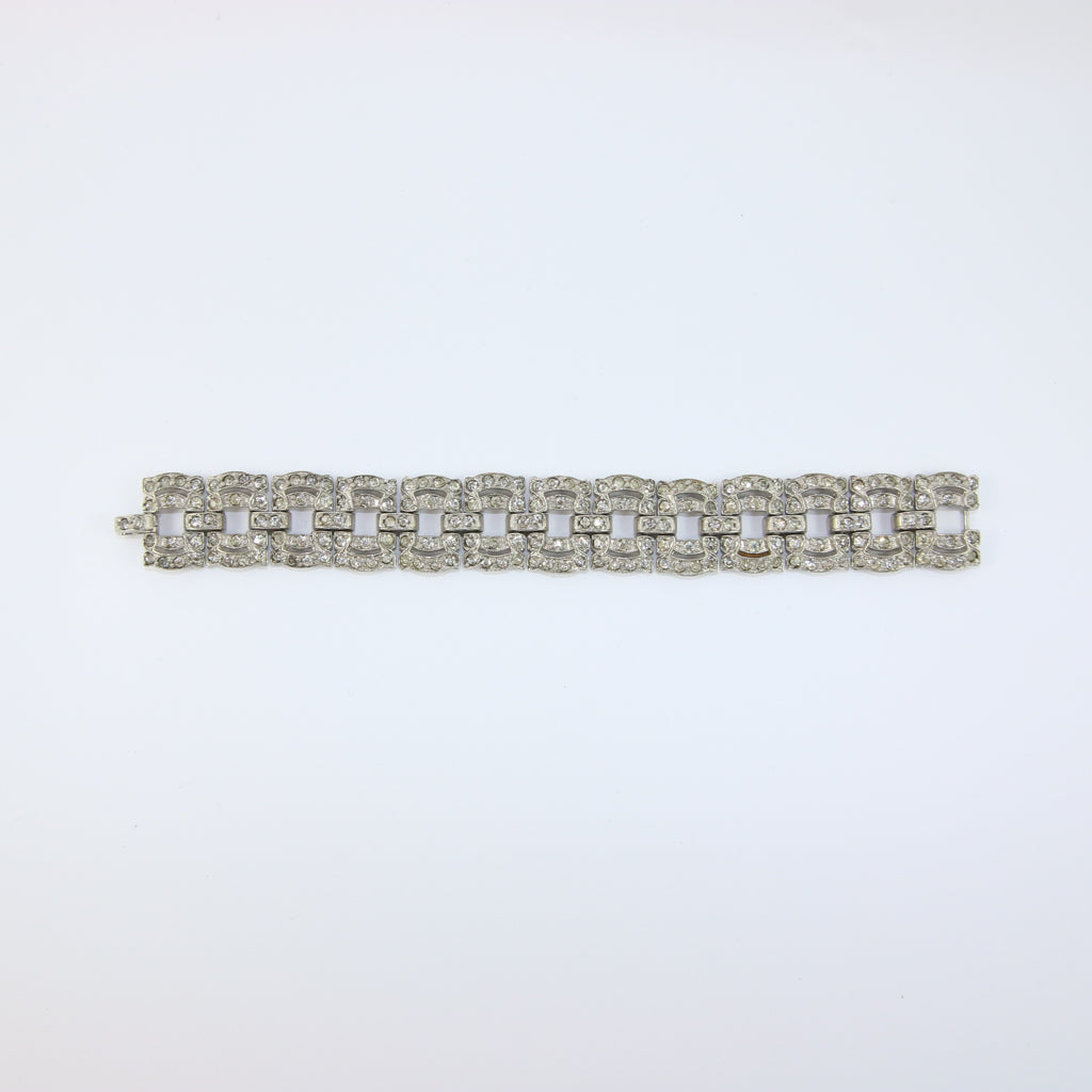 Vintage Silver Crystal Bracelet