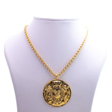 Load image into Gallery viewer, Signed Kenneth Jay Lane Gold Plated Medallion Pendant Necklace