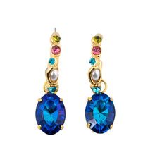 Load image into Gallery viewer, HQM Austrian Crystal Interchangeable Earrings - Royal Blue (Pierced)