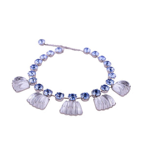 Harlequin Market Large Austrian Crystal Accent Necklace -Light Sapphire