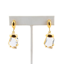 Load image into Gallery viewer, Signed Kenneth J Lane &quot;KJL&quot; Polished Gold Fancy Crystal Clip On Earring