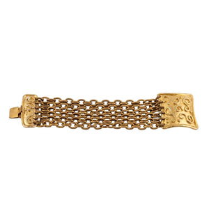 Vintage Signed Edouard Rambaud Gold Multi Chain Detailed Bracelet c.1980s