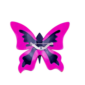 Lea Stein Elfe The Butterfly Brooch Pin - Pink & Green