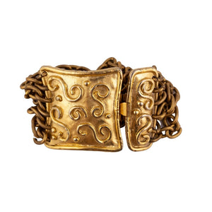 Vintage Signed Edouard Rambaud Gold Multi Chain Detailed Bracelet c.1980s