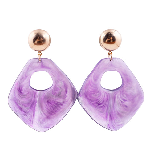 Vintage Purple Acrylic Earrings c.1980s New York- (Pierced)