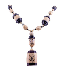 Load image into Gallery viewer, French 1930s Galalith Hand Carved &amp; Painted Vintage Necklace