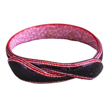 Load image into Gallery viewer, Signed Lea Stein Snake Bangle - Black &amp; Cracked Red