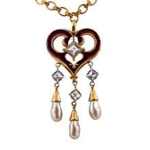 Load image into Gallery viewer, Vintage Christian Lacroix Love Heart Pendant Long Chain Necklace