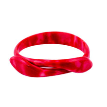 Load image into Gallery viewer, Signed Lea Stein Snake Bangle - Ruby Red